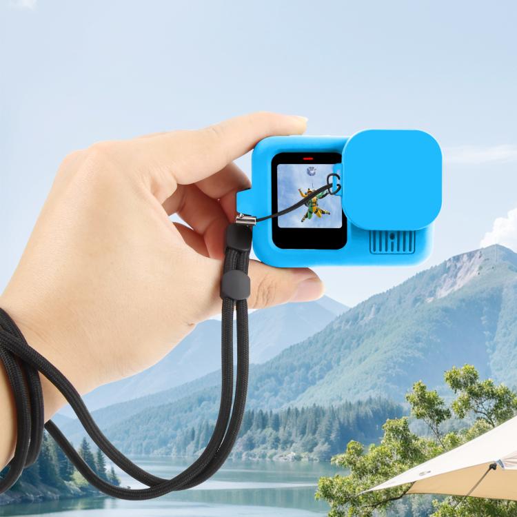 For GoPro HERO13 Black PULUZ Silicone Protective Case Cover with Wrist Strap & Lens Cover (Blue) by PULUZ