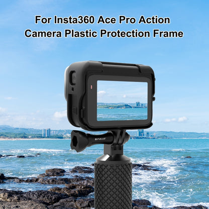For Insta360 Ace Pro PULUZ Plastic Cage Expansion Adapter Frame with Cold Shoe Base (Black) by PULUZ