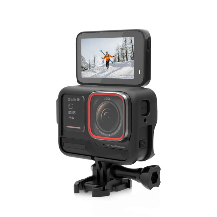 For Insta360 Ace Pro PULUZ Plastic Cage Expansion Adapter Frame with Cold Shoe Base (Black) by PULUZ