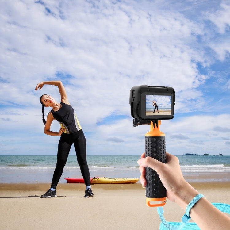 For Insta360 Ace Pro PULUZ Plastic Cage Expansion Adapter Frame with Cold Shoe Base (Black) by PULUZ