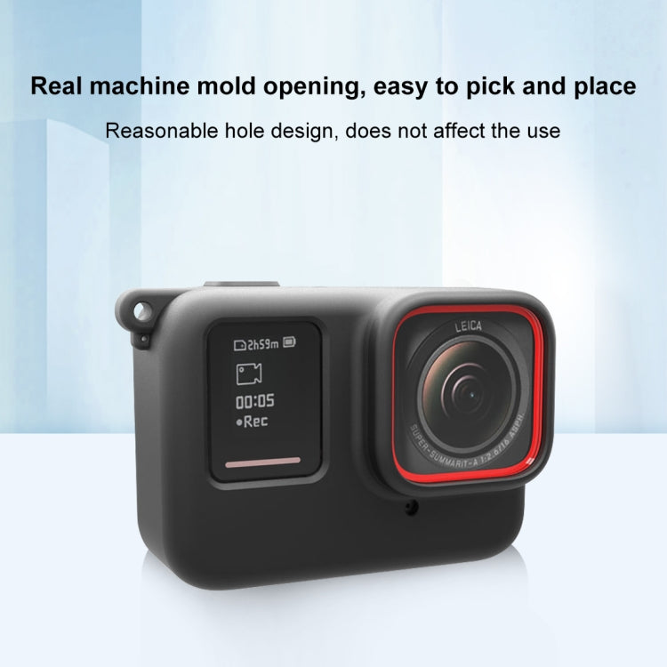 For Insta360 Ace Pro PULUZ Body Silicone Protective Case with Lens Cap (Black) by PULUZ