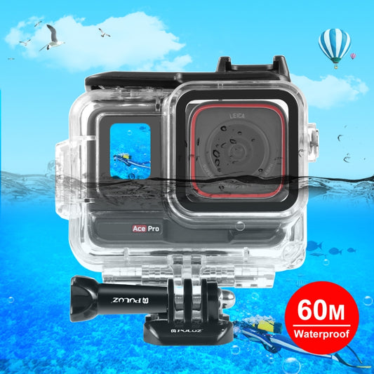 For Insta360 Ace Pro / Pro 2 PULUZ 60m Underwater Waterproof Housing Case with Base Adapter & Screw (Transparent) by PULUZ
