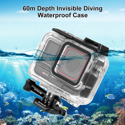 For Insta360 Ace Pro / Pro 2 PULUZ 60m Underwater Waterproof Housing Case with Base Adapter & Screw (Transparent) by PULUZ