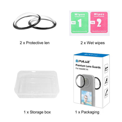 For Insta360 X4 PULUZ Rotation Optical Glass Lens Guard Protective Cover (Transparent) by PULUZ