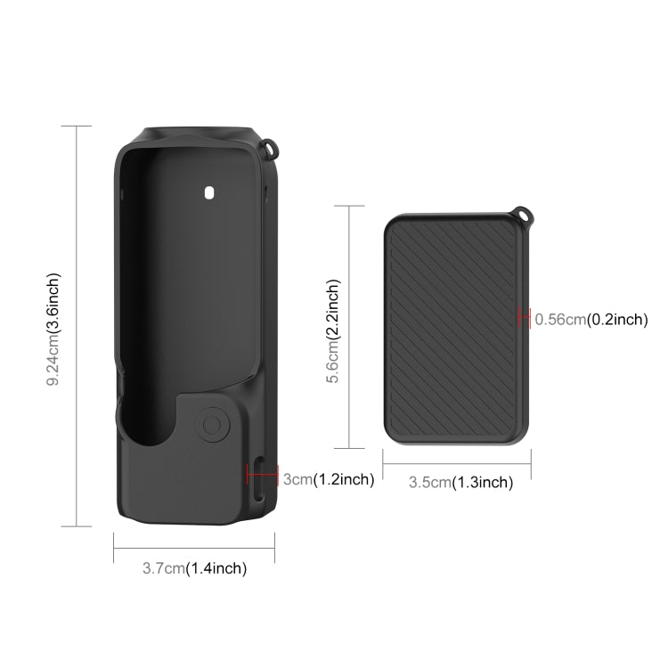 For DJI OSMO Pocket 3 PULUZ 2 in 1 Silicone Cover Case Set with Strap (Black) by PULUZ