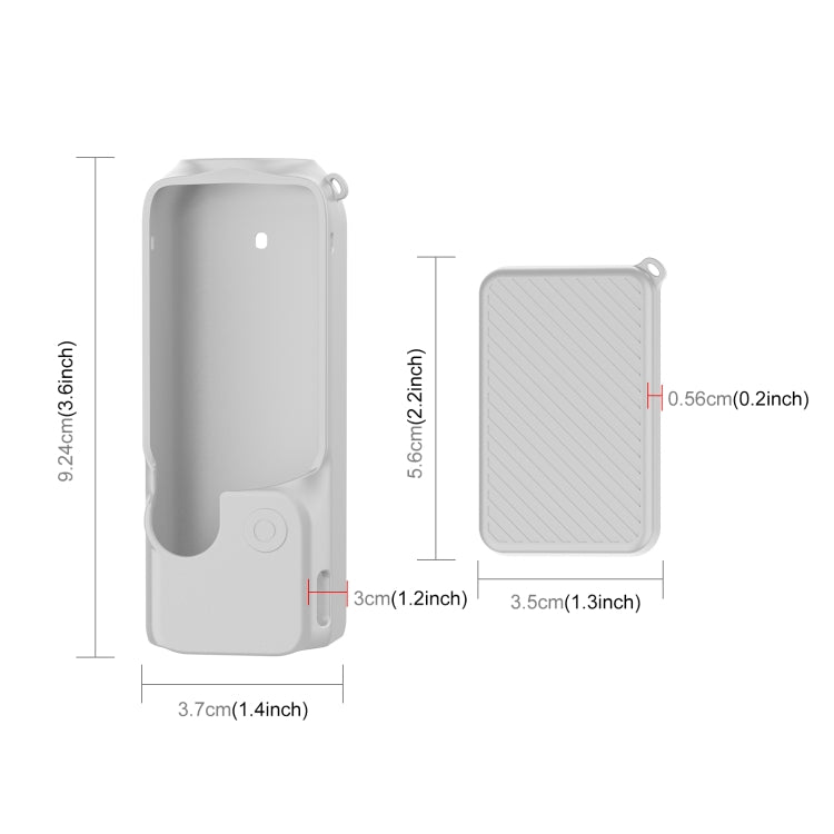 For DJI OSMO Pocket 3 PULUZ 2 in 1 Silicone Cover Case Set with Strap (Grey) by PULUZ