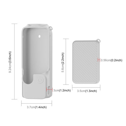 For DJI OSMO Pocket 3 PULUZ 2 in 1 Silicone Cover Case Set with Strap (Grey) by PULUZ