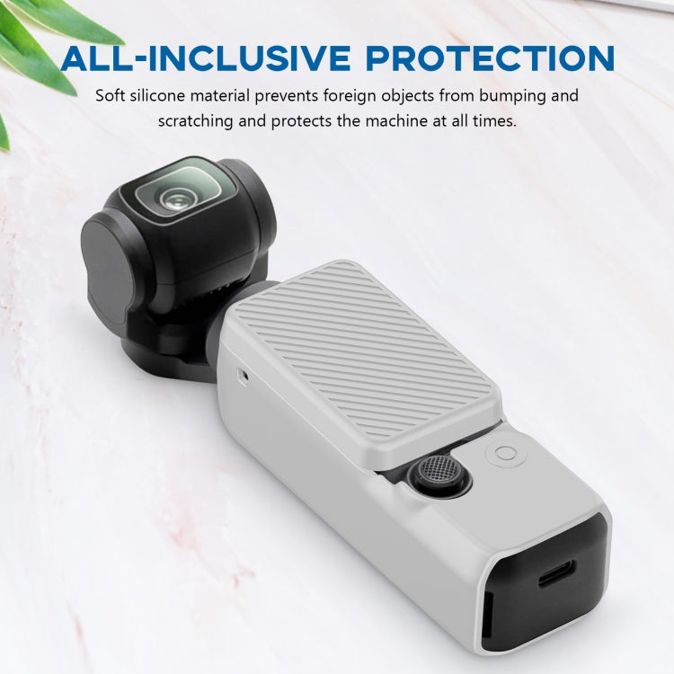 For DJI OSMO Pocket 3 PULUZ 2 in 1 Silicone Cover Case Set with Strap (Grey) by PULUZ