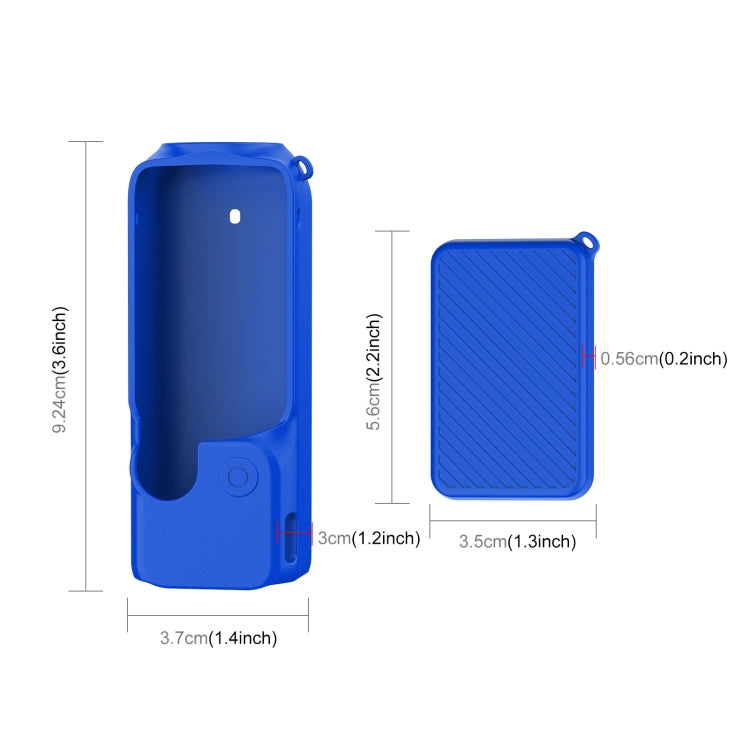 For DJI OSMO Pocket 3 PULUZ 2 in 1 Silicone Cover Case Set with Strap (Blue) by PULUZ