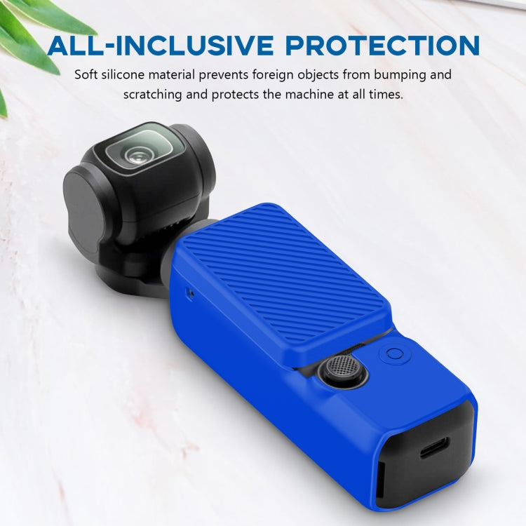 For DJI OSMO Pocket 3 PULUZ 2 in 1 Silicone Cover Case Set with Strap (Blue) by PULUZ