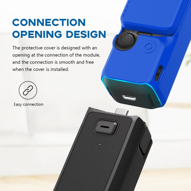 For DJI OSMO Pocket 3 PULUZ 2 in 1 Silicone Cover Case Set with Strap (Blue) by PULUZ