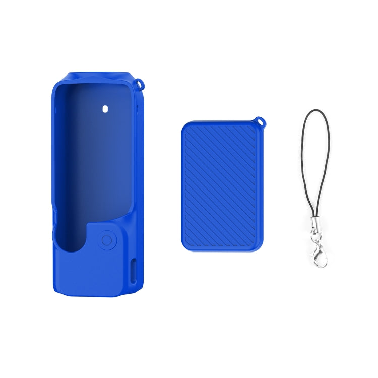 For DJI OSMO Pocket 3 PULUZ 2 in 1 Silicone Cover Case Set with Strap (Blue) by PULUZ