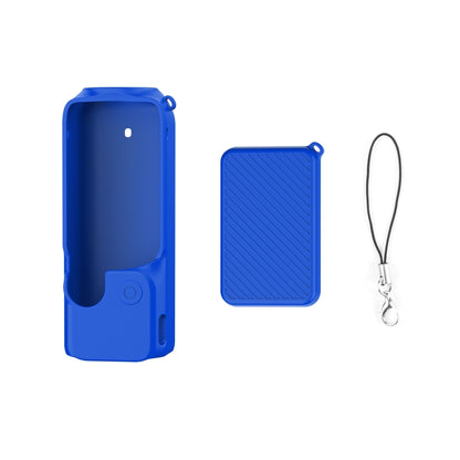 For DJI OSMO Pocket 3 PULUZ 2 in 1 Silicone Cover Case Set with Strap (Blue) by PULUZ