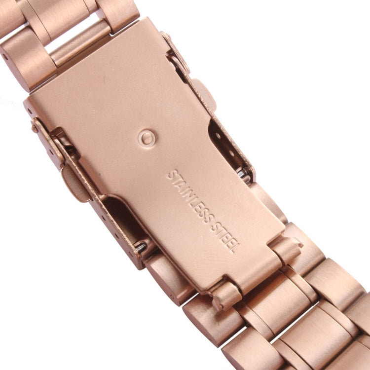 For Apple Watch 42mm Black Steel Watch Band, Only Used in Conjunction with Connectors (S-AW-0062)(Gold) by bashfashion