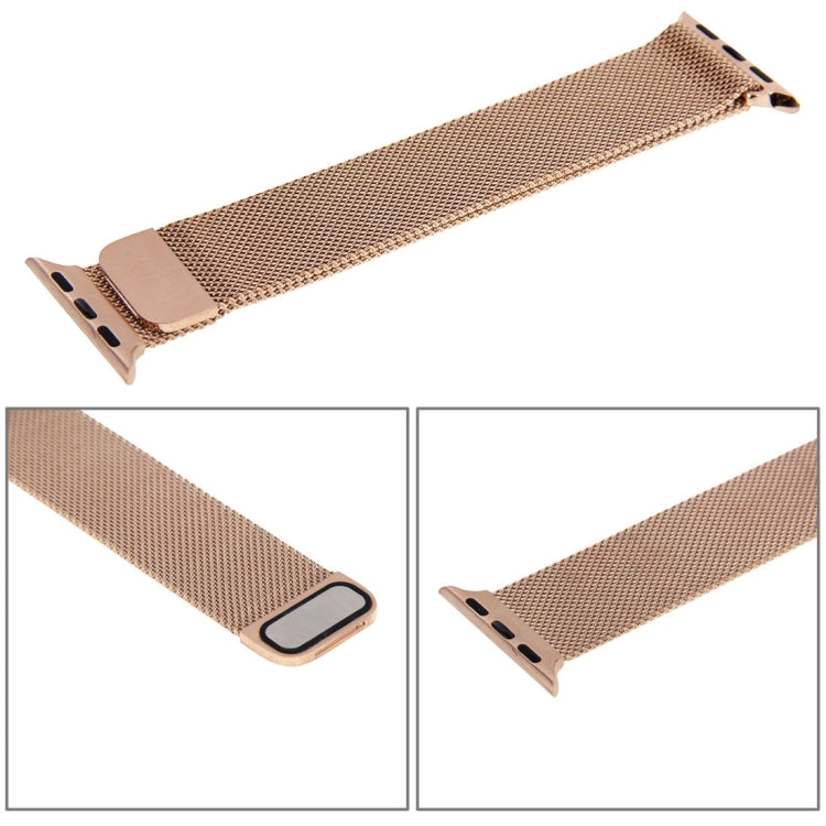 For Apple Watch 38mm Milanese Loop Magnetic Stainless Steel Watch Band(Rose Gold) by bashfashion
