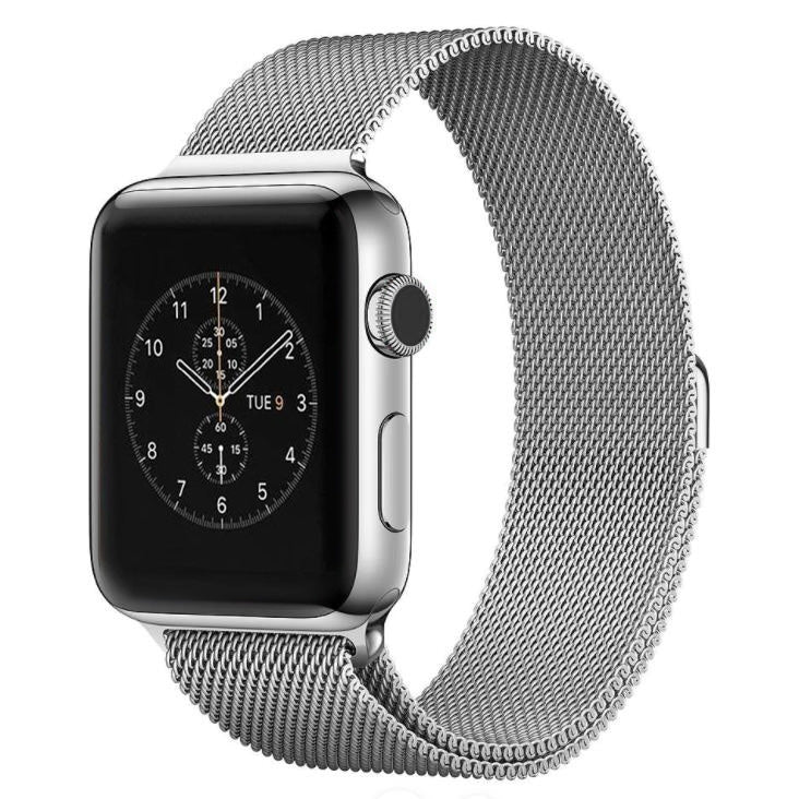 For Apple Watch 38mm Milanese Loop Magnetic Stainless Steel Watchband(Silver) by bashfashion