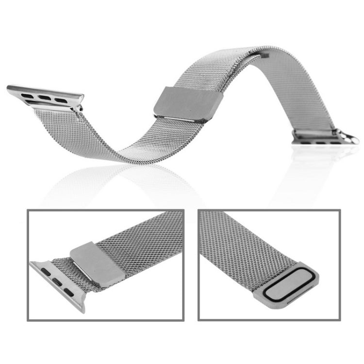 For Apple Watch 38mm Milanese Loop Magnetic Stainless Steel Watchband(Silver) by bashfashion