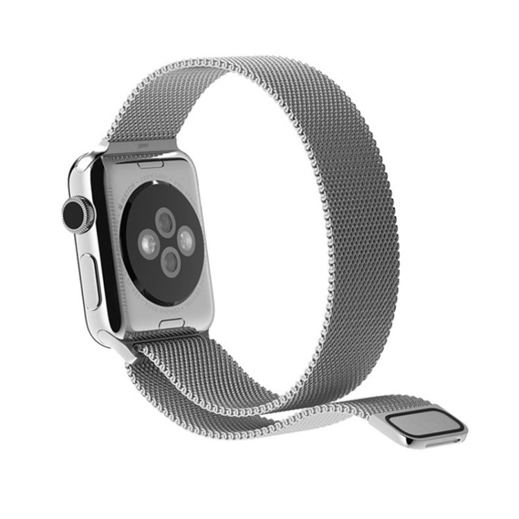 For Apple Watch 38mm Milanese Loop Magnetic Stainless Steel Watchband(Silver) by bashfashion