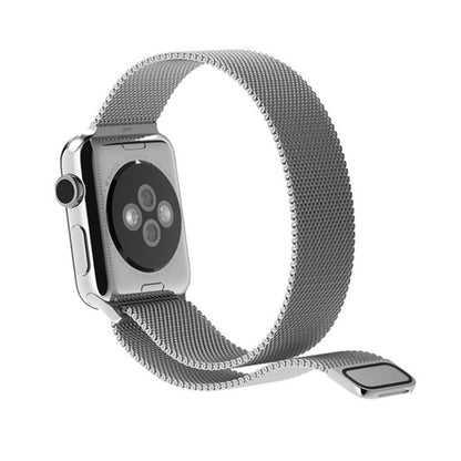 For Apple Watch 38mm Milanese Loop Magnetic Stainless Steel Watchband(Silver) by bashfashion