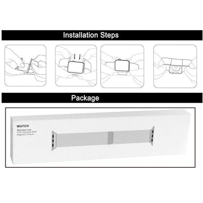 For Apple Watch 38mm Milanese Loop Magnetic Stainless Steel Watch Band(Rose Gold) by bashfashion