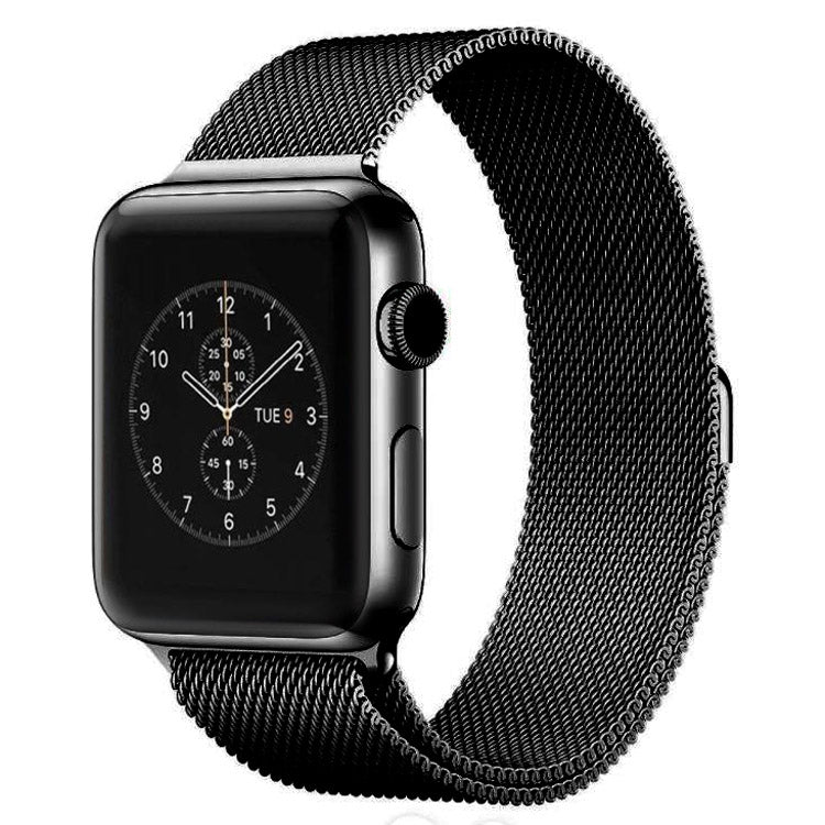For Apple Watch 42mm Milanese Loop Magnetic Stainless Steel Watch Band(Black) by bashfashion