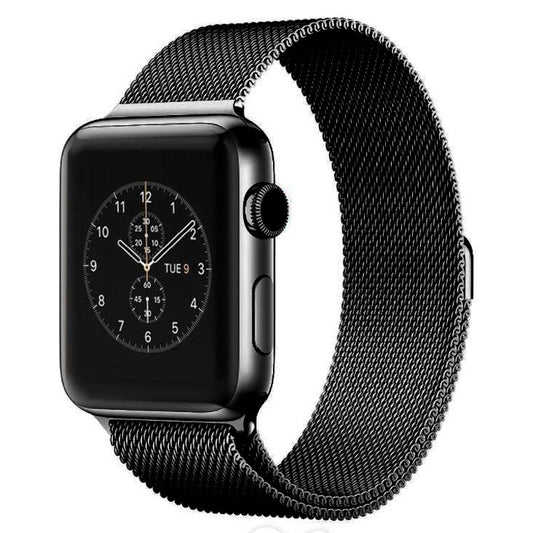 For Apple Watch 42mm Milanese Loop Magnetic Stainless Steel Watch Band(Black) by bashfashion
