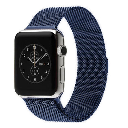 For Apple Watch 42mm Milanese Loop Magnetic Stainless Steel Watch Band(Blue) by bashfashion