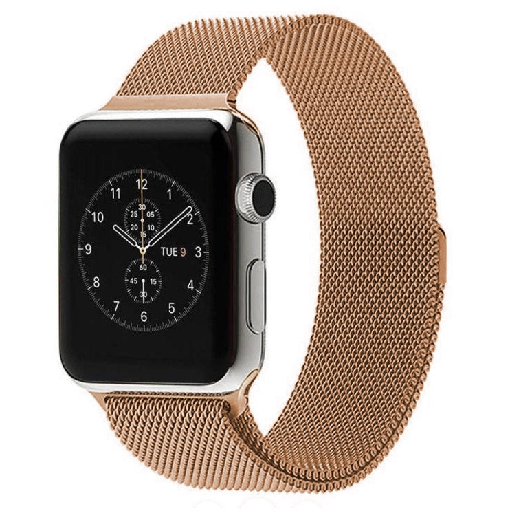 For Apple Watch 42mm Milanese Loop Magnetic Stainless Steel Watch Band(Rose Gold) by bashfashion