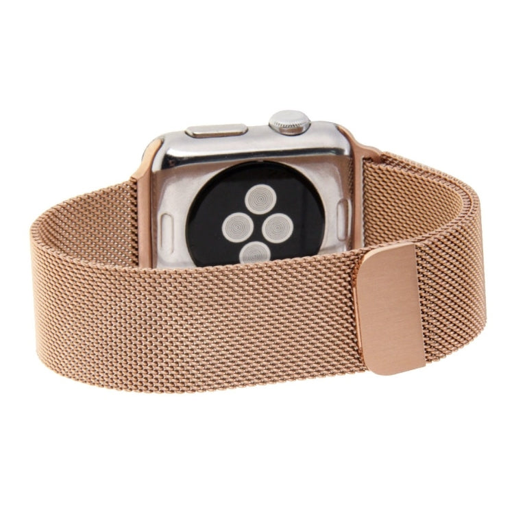 For Apple Watch 42mm Milanese Loop Magnetic Stainless Steel Watch Band(Rose Gold) by bashfashion