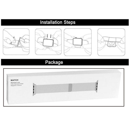 For Apple Watch 42mm Milanese Loop Magnetic Stainless Steel Watch Band(Blue) by bashfashion
