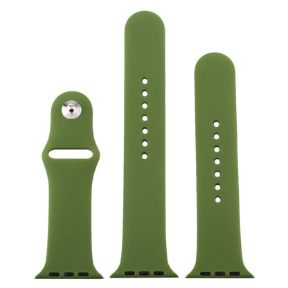 For Apple Watch Ultra 49mm & Watch Ultra 2 49mm / Series 9&8&7 45mm / SE 3&SE 2&6&SE&5&4 44mm / 3&2&1 42mm 3 in 1 Rubber Watch Band with Pin Buckle (Pinewood Green) by bashfashion