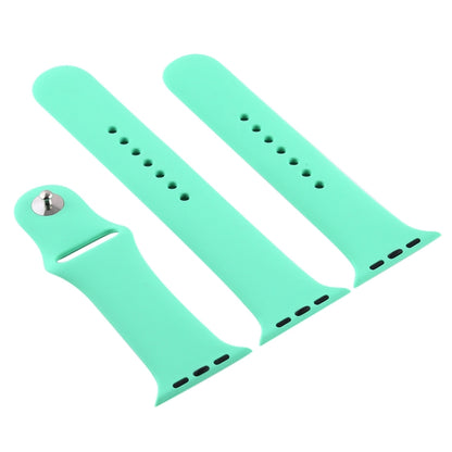 For Apple Watch Ultra 49mm & Watch Ultra 2 49mm / Series 9&8&7 45mm / SE 3&SE 2&6&SE&5&4 44mm / 3&2&1 42mm 3 in 1 Rubber Watch Band with Pin Buckle(Leave Fragrant Green) by bashfashion