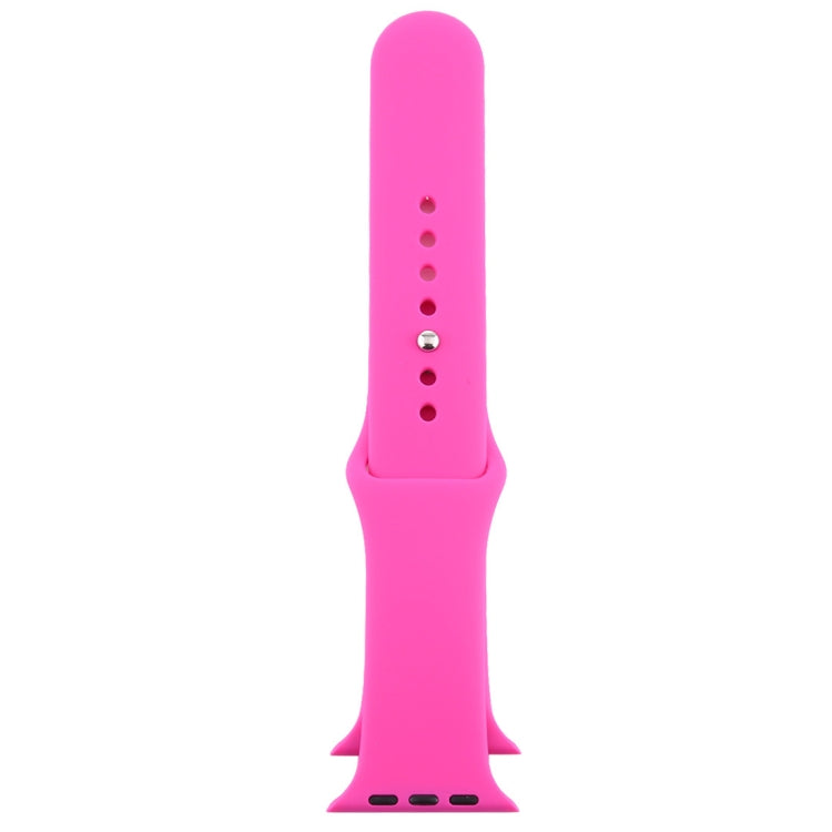 For Apple Watch Ultra 49mm & Watch Ultra 2 49mm / Series 9&8&7 45mm / SE 3&SE 2&6&SE&5&4 44mm / 3&2&1 42mm 3 in 1 Rubber Watch Band with Pin Buckle(Rose Red) by bashfashion