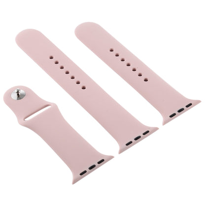 For Apple Watch Ultra 49mm & Watch Ultra 2 49mm / Series 9&8&7 45mm / SE 3&SE 2&6&SE&5&4 44mm / 3&2&1 42mm 3 in 1 Rubber Watch Band with Pin Buckle (Sand Pink) by bashfashion