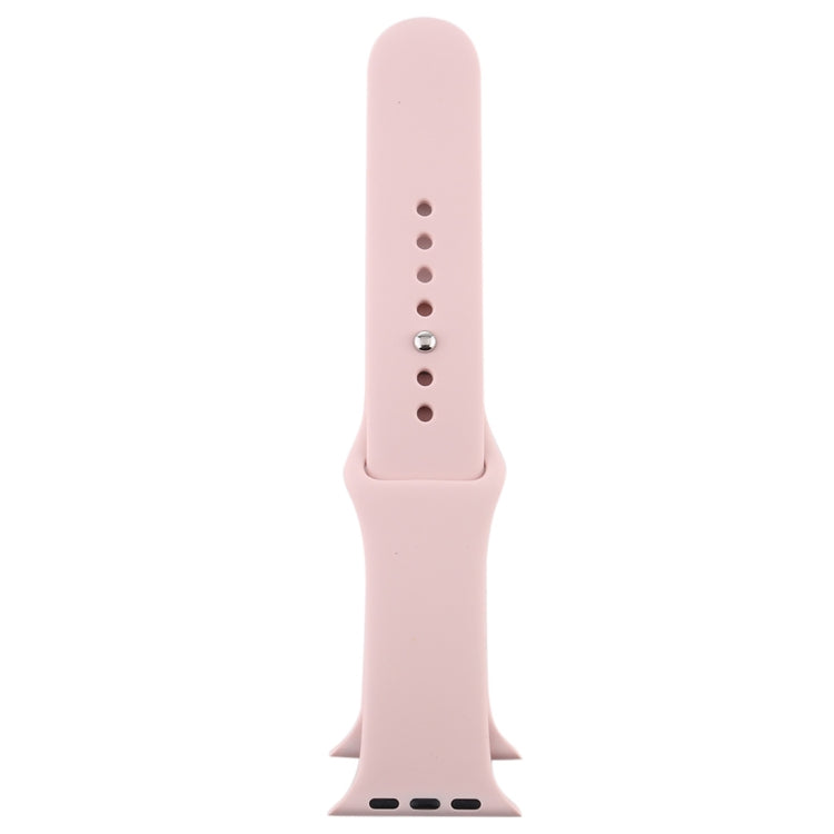 For Apple Watch Ultra 49mm & Watch Ultra 2 49mm / Series 9&8&7 45mm / SE 3&SE 2&6&SE&5&4 44mm / 3&2&1 42mm 3 in 1 Rubber Watch Band with Pin Buckle (Sand Pink) by bashfashion