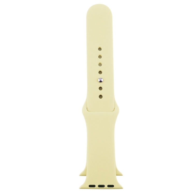 For Apple Watch Ultra 49mm & Watch Ultra 2 49mm / Series 9&8&7 45mm / SE 3&SE 2&6&SE&5&4 44mm / 3&2&1 42mm 3 in 1 Rubber Watch Band with Pin Buckle(Cream Yellow) by bashfashion