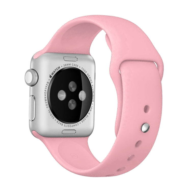 For Apple Watch Ultra 49mm & Watch Ultra 2 49mm / Series 9&8&7 45mm / SE 3&SE 2&6&SE&5&4 44mm / 3&2&1 42mm 3 in 1 Rubber Watch Band with Pin Buckle(Pink) by bashfashion