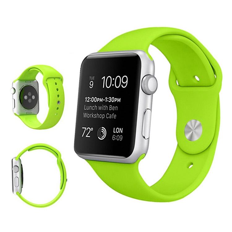 For Apple Watch Ultra 49mm & Watch Ultra 2 49mm / Series 9&8&7 45mm / SE 3&SE 2&6&SE&5&4 44mm / 3&2&1 42mm 3 in 1 Rubber Watch Band with Pin Buckle(Green) by bashfashion