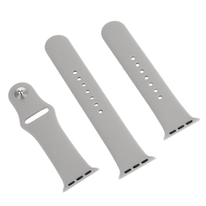 For Apple Watch Ultra 49mm & Watch Ultra 2 49mm / Series 9&8&7 45mm / SE 3&SE 2&6&SE&5&4 44mm / 3&2&1 42mm 3 in 1 Rubber Watch Band with Pin Buckle(Grey) by bashfashion