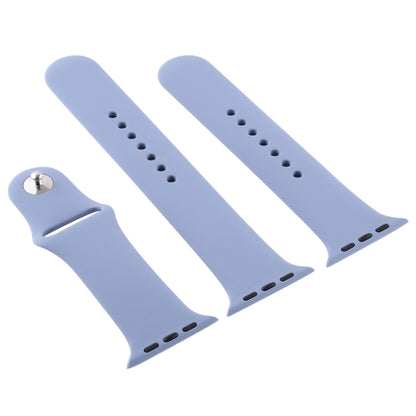 For Apple Watch Ultra 49mm & Watch Ultra 2 49mm / Series 9&8&7 45mm / SE 3&SE 2&6&SE&5&4 44mm / 3&2&1 42mm 3 in 1 Rubber Watch Band with Pin Buckle(Lavender Grey) by bashfashion