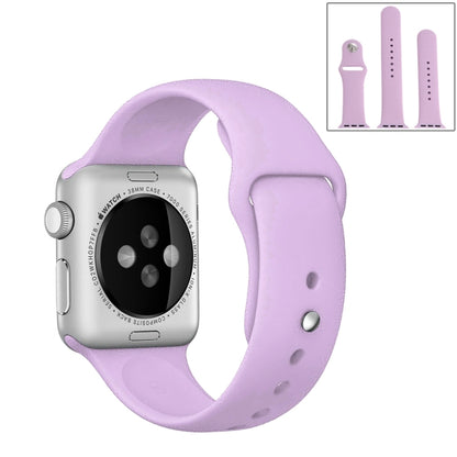 For Apple Watch Ultra 49mm & Watch Ultra 2 49mm / Series 9&8&7 45mm / SE 3&SE 2&6&SE&5&4 44mm / 3&2&1 42mm 3 in 1 Rubber Watch Band with Pin Buckle(Purple) by bashfashion