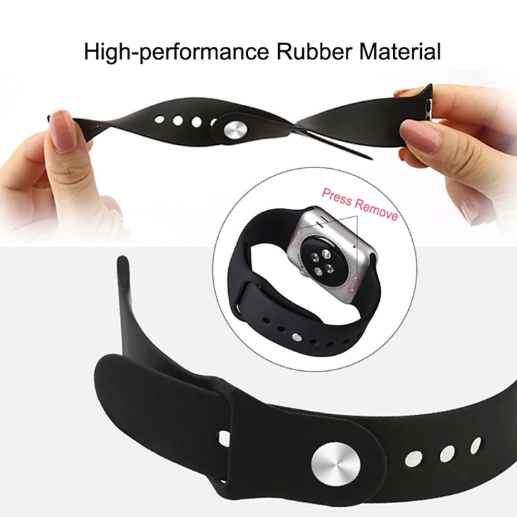 For Apple Watch Ultra 49mm & Watch Ultra 2 49mm / Series 9&8&7 45mm / SE 3&SE 2&6&SE&5&4 44mm / 3&2&1 42mm 3 in 1 Rubber Watch Band with Pin Buckle(Purple) by bashfashion