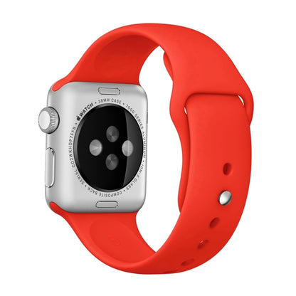For Apple Watch Ultra 49mm & Watch Ultra 2 49mm / Series 9&8&7 45mm / SE 3&SE 2&6&SE&5&4 44mm / 3&2&1 42mm 3 in 1 Rubber Watch Band with Pin Buckle(Red) by bashfashion