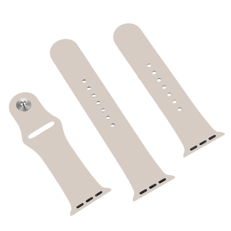 For Apple Watch Ultra 49mm & Watch Ultra 2 49mm / Series 9&8&7 45mm / SE 3&SE 2&6&SE&5&4 44mm / 3&2&1 42mm 3 in 1 Rubber Watch Band with Pin Buckle (Starlight) by bashfashion