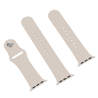 For Apple Watch Ultra 49mm & Watch Ultra 2 49mm / Series 9&8&7 45mm / SE 3&SE 2&6&SE&5&4 44mm / 3&2&1 42mm 3 in 1 Rubber Watch Band with Pin Buckle (Starlight) by bashfashion