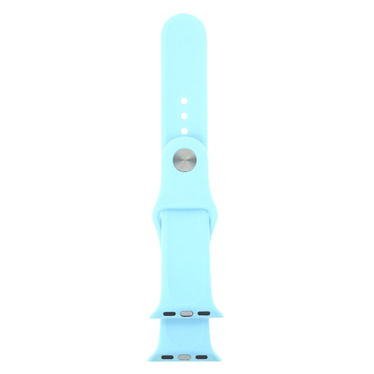 For Apple Watch Ultra 49mm & Watch Ultra 2 49mm / Series 9&8&7 45mm / SE 3&SE 2&6&SE&5&4 44mm / 3&2&1 42mm 3 in 1 Rubber Watch Band with Pin Buckle(Baby Blue) by bashfashion