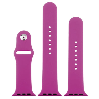 For Apple Watch Ultra 49mm & Watch Ultra 2 49mm / Series 9&8&7 45mm / SE 3&SE 2&6&SE&5&4 44mm / 3&2&1 42mm 3 in 1 Rubber Watch Band with Pin Buckle (Dragon Fruit) by bashfashion