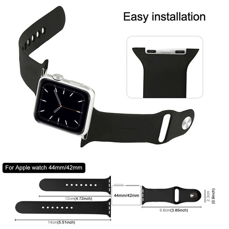 For Apple Watch Ultra 49mm & Watch Ultra 2 49mm / Series 9&8&7 45mm / SE 3&SE 2&6&SE&5&4 44mm / 3&2&1 42mm 3 in 1 Rubber Watch Band with Pin Buckle (Dragon Fruit) by bashfashion