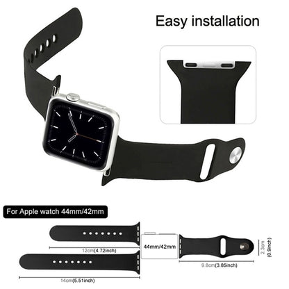 For Apple Watch Ultra 49mm & Watch Ultra 2 49mm / Series 9&8&7 45mm / SE 3&SE 2&6&SE&5&4 44mm / 3&2&1 42mm 3 in 1 Rubber Watch Band with Pin Buckle (Dragon Fruit) by bashfashion