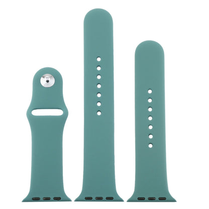 For Apple Watch Ultra 49mm & Watch Ultra 2 49mm / Series 9&8&7 45mm / SE 3&SE 2&6&SE&5&4 44mm / 3&2&1 42mm 3 in 1 Rubber Watch Band with Pin Buckle(Cactus) by bashfashion